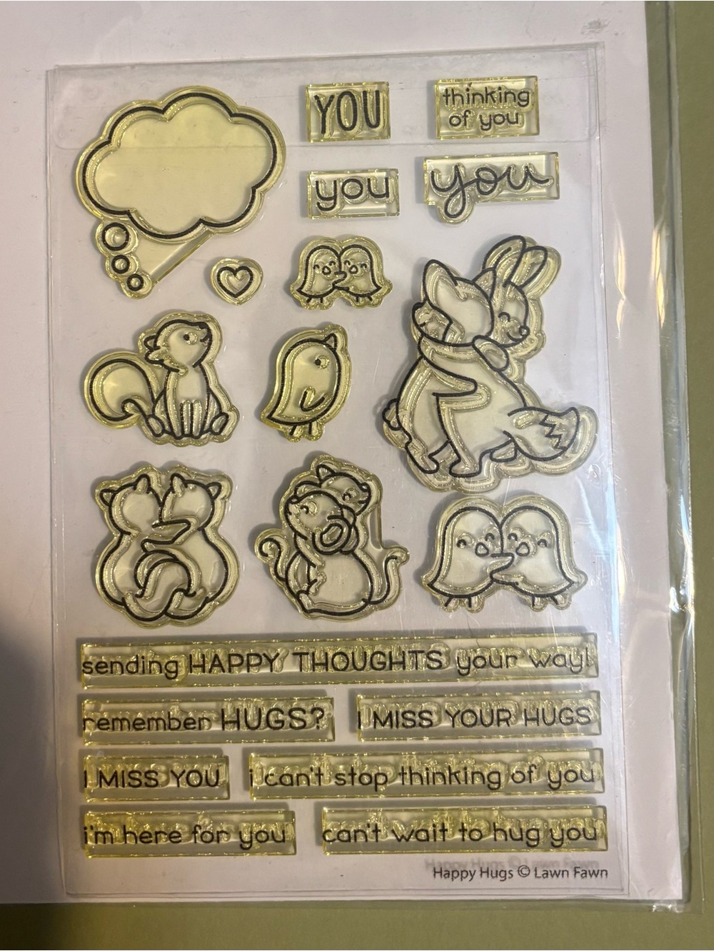 Clear Stamp Set - Happy Hugs (Green)